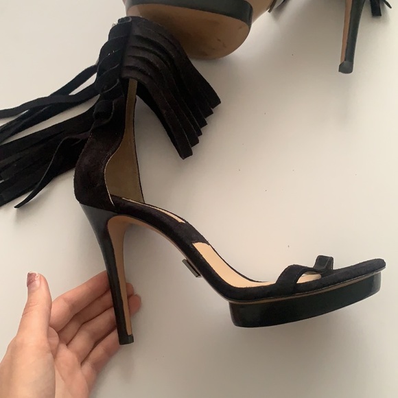Michael Kors | Daphne Fringe Suede Heels - Picture 3 of 15